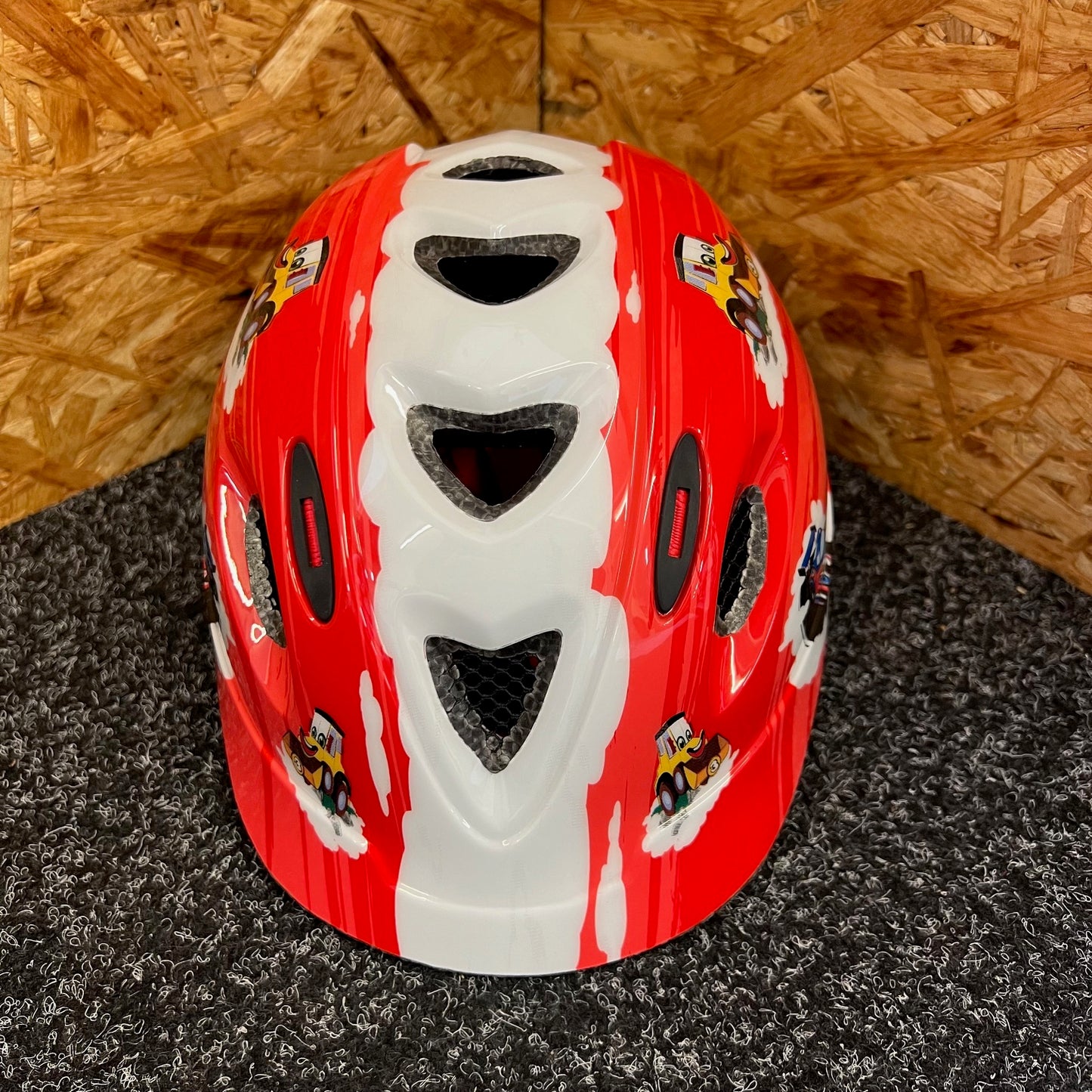 Apex Childrens Cycle Helmet, Red with Vehicles - Small - 46-52cm
