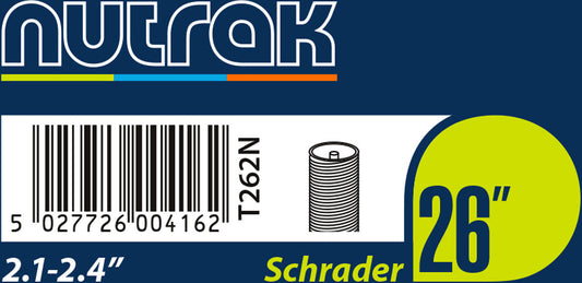 Nutrak 26 x 2.1 - 2.4 inch Schrader inner tube