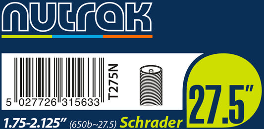 Nutrak 27.5" or 650B x 1.75 - 2.125 Schrader inner tube