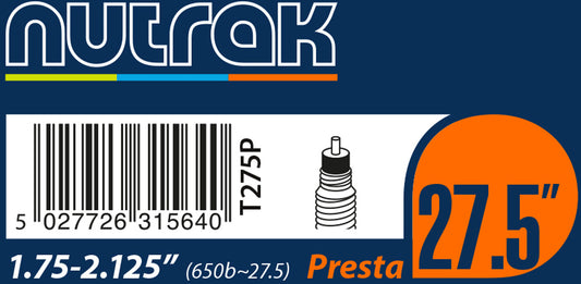 Nutrak 27.5" or 650B x 1.75 - 2.125 Presta inner tube